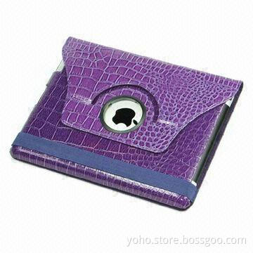 Case for iPad 2 and iPad 3, Purple Crocodile 360 Degrees, Supports Auto On/Off Feature